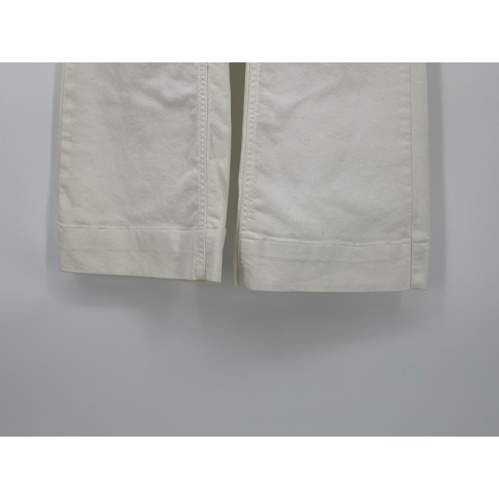White House Black Market Blanc Wide Leg Pants 6 White Excellent Mid Rise Denim - Picture 2 of 8